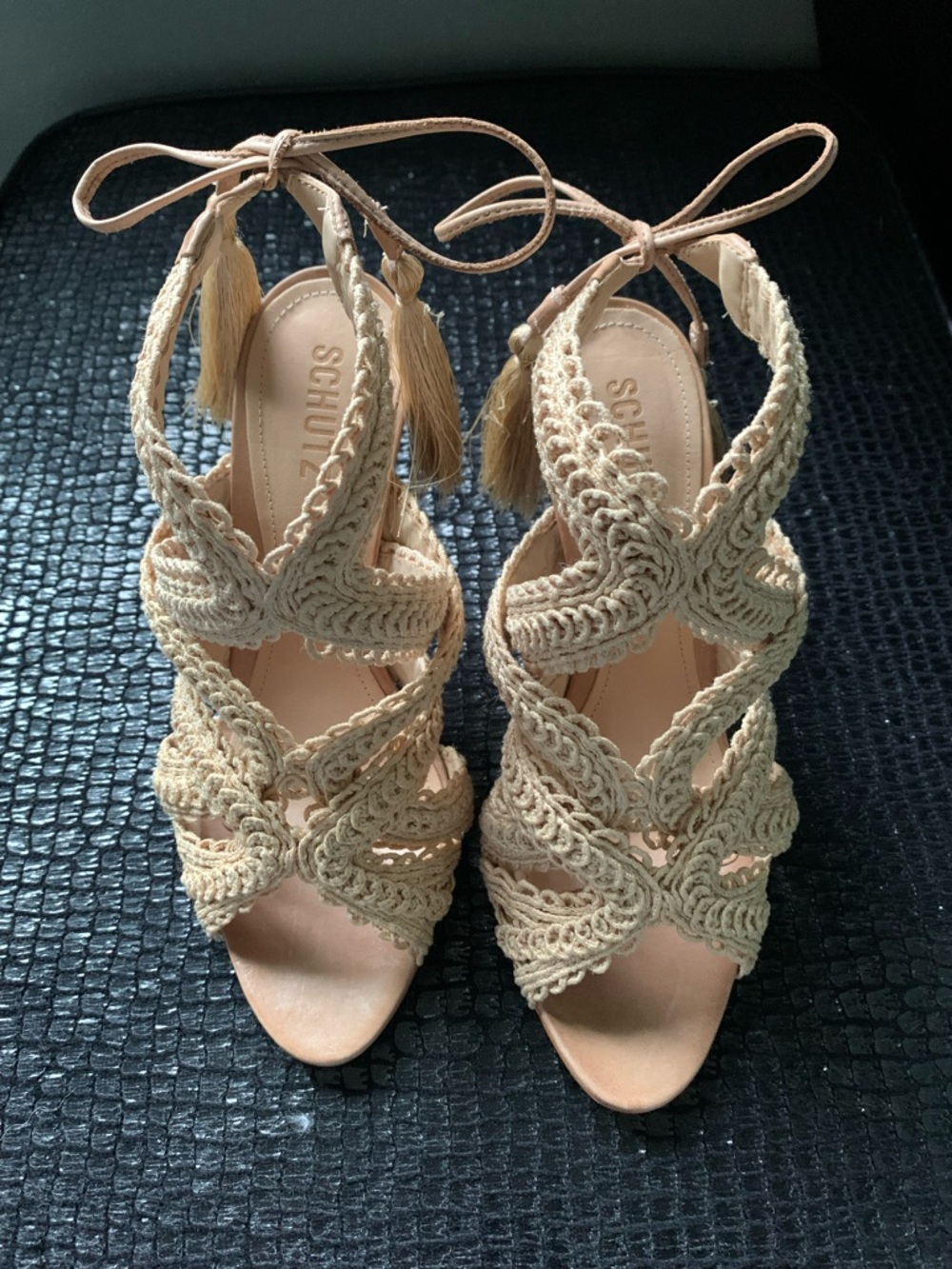 Schutz Women's Glaucia  Tassel Heeled Sandals